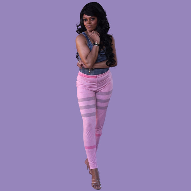 The Layla Pink Plaid Legging