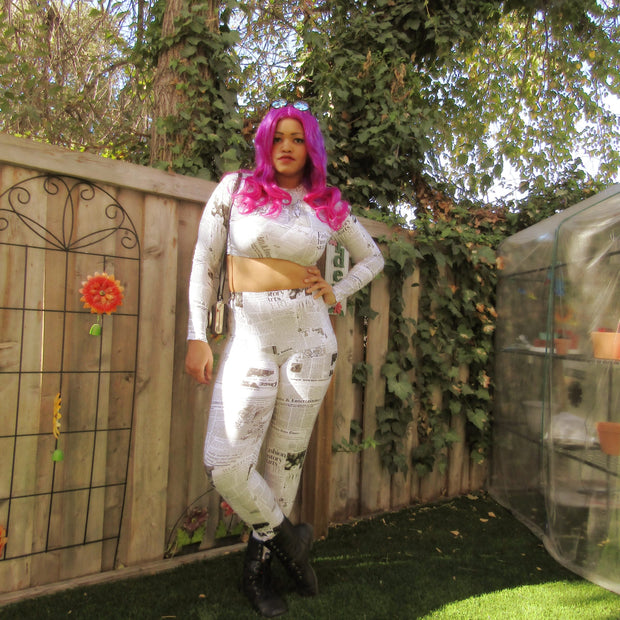 Newsprint Crop Top & Leggings Bundle