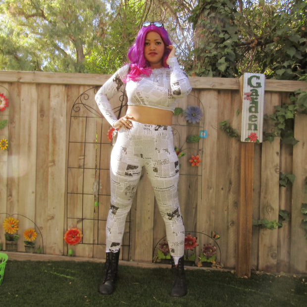 Newsprint Crop Top & Leggings Bundle