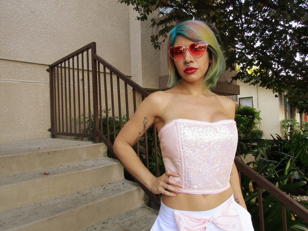The Camryn Sequin Crop Corset