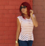 The Bethany Burnout Peplum Tee